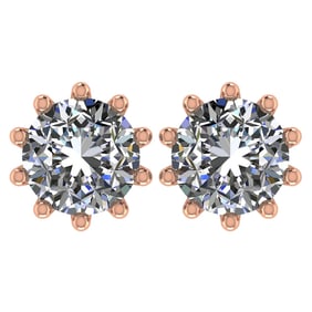 CERTIFIED 1 CTW ROUND D/SI2 DIAMOND (LAB GROWN Certified DIAMOND SOLITAIRE EARRINGS ) IN 14K YELLOW
