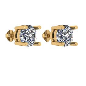 CERTIFIED 1.53 CTW ROUND D/VS1 DIAMOND (LAB GROWN Certified DIAMOND SOLITAIRE EARRINGS ) IN 14K
