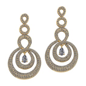 4.65 Ctw VS/SI1 Diamond Style 14K Yellow Gold Earrings ALL DIAMOND ARE LAB GROWN