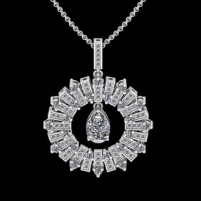 3.44 CtwVS/SI1 Diamond 14K White Gold Necklace (ALL DIAMOND ARE LAB GROWN )