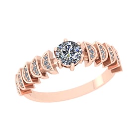 0.68 Ctw VS/SI1 Diamond Style 14K Rose Gold Engagement Ring ALL DIAMOND ARE LAB GROWN