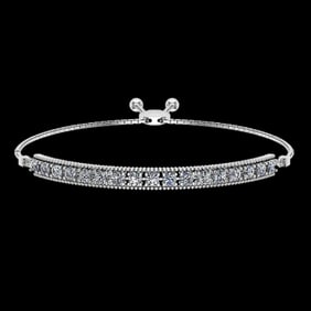 0.50 Ctw VS/SI1 Diamond 14K White Gold Slide Bracelet ALL DIAMOND ARE LAB GROWN