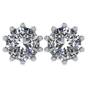 CERTIFIED 1 CTW ROUND I/VS2 DIAMOND (LAB GROWN Certified DIAMOND SOLITAIRE EARRINGS ) IN 14K YELLOW