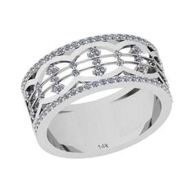0.47 Ctw Si2/i1 Diamond 14K White Gold Eternity Band Ring