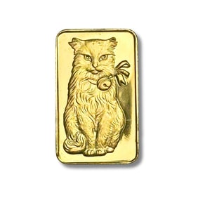 Pobjoy Mint 5g Gold Bar - Cat Design