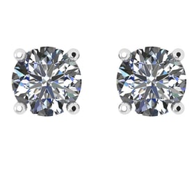 CERTIFIED 0.9 CTW ROUND I/VS1 DIAMOND (LAB GROWN Certified DIAMOND SOLITAIRE EARRINGS ) IN 14K