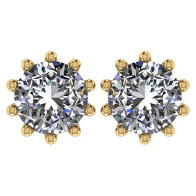 CERTIFIED 1.5 CTW ROUND F/SI1 DIAMOND (LAB GROWN Certified DIAMOND SOLITAIRE EARRINGS ) IN 14K