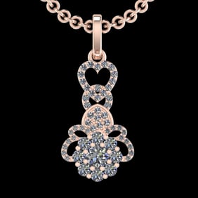 0.51 Ctw VS/SI1 Diamond 10k Rose Gold Christmas Theme Pandant (ALL DIAMOND ARE LAB GROWN )