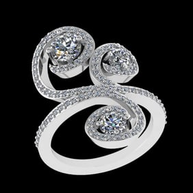 1.65 Ctw VS/SI1 Diamond Prong Set 10K White Gold Engagement Ring (ALL DIAMOND ARE LAB GROWN)