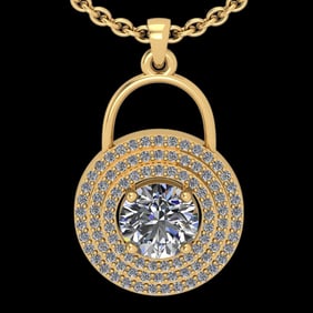1.71 CtwVS/SI1 Diamond 14K Yellow Gold Necklace (ALL DIAMOND ARE LAB GROWN )
