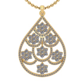 2.40 Ctw VS/SI1 Diamond 14K Yellow Gold Necklace ALL DIAMOND ARE LAB GROWN