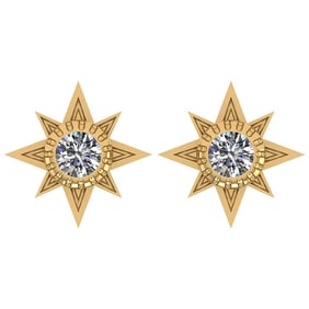 CERTIFIED 1.5 CTW ROUND G/SI2 DIAMOND (LAB GROWN Certified DIAMOND SOLITAIRE EARRINGS ) IN 14K
