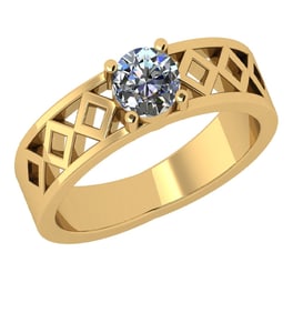 CERTIFIED 2.01 CTW D/VS1 ROUND (LAB GROWN Certified DIAMOND SOLITAIRE RING ) IN 14K YELLOW GOLD