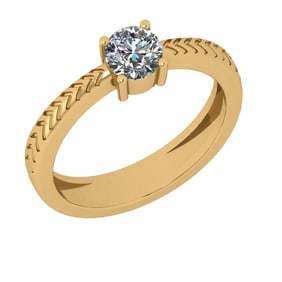 CERTIFIED 1 CTW D/SI2 ROUND (LAB GROWN Certified DIAMOND SOLITAIRE RING ) IN 14K YELLOW GOLD