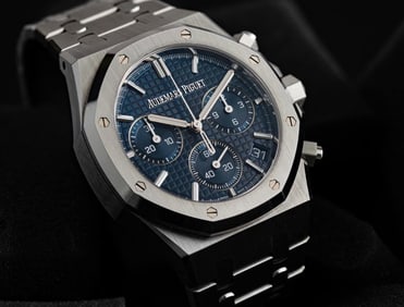 Brand New 41mm Royal Oak Blue Dial Chronograph Comes with Box & Papers