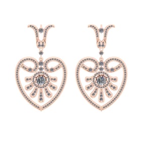3.01 Ctw VS/SI1 Diamond Style 14K Rose Gold Earrings ALL DIAMOND ARE LAB GROWN DIAMOND