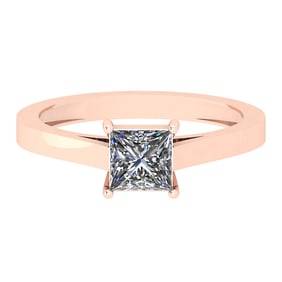 Certified 1.04 CTW (1 Pcs Princess LAB GROWN Certified DIAMOND ) Diamond Solitaire 14k Ring G/SI2
