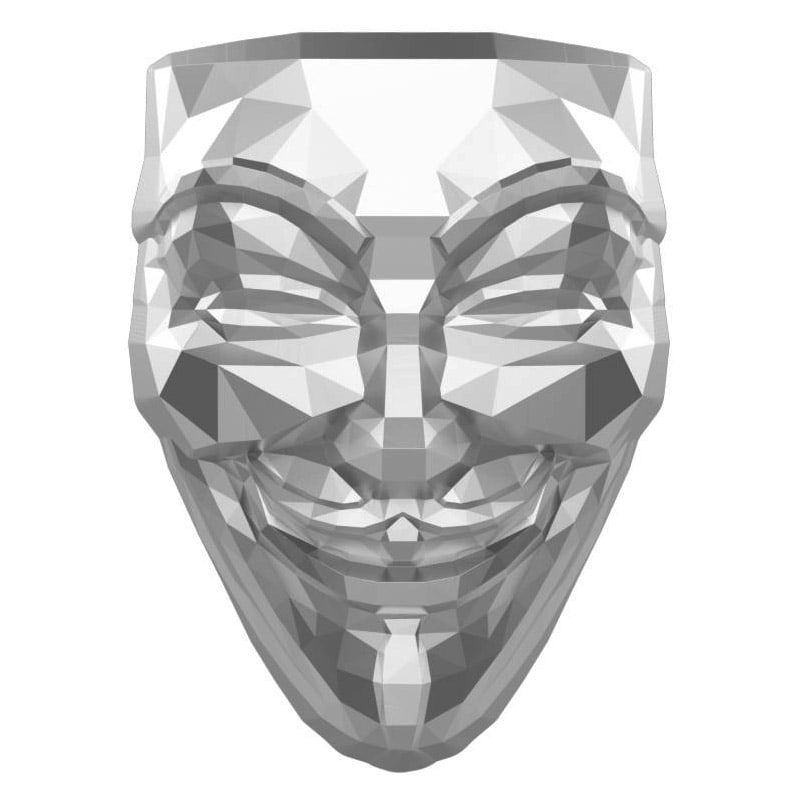 2022 South Korea 2 oz Silver Guy Fawkes Mask Stacker Light .999 Fine: 2022 South Korea 2 oz Silver Guy Fawkes Mask Stacker Light .999 Fine -- 2022 South Korea 2 oz Silver Guy Fawkes Mask Stacker Light .999 Fine #NGFY29005v8
