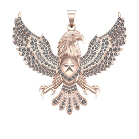 3.73 Ctw VS/SI1 Diamond 14k Rose Gold Eagle theme Pendant (ALL DIAMOND ARE