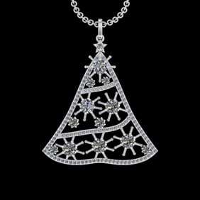 7.66 Ctw VS/SI1 Diamond 10k white Gold Christmas Theme Pandant (ALL DIAMOND