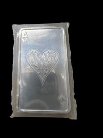 10 oz Silver Bar - Ace of Hearts
