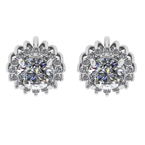 1.16 Ctw VS/SI1 Diamond 14k white Gold Stud Earrings (ALL DIAMOND ARE LAB G