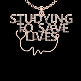 1.45 Ctw VS/SI1 Diamond 10K Rose Gold Veterinary Doctor theme Pendant (ALL