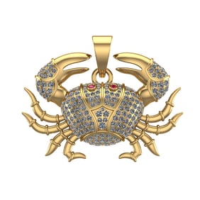 4.10 Ctw SI2/SI1 Diamond Prong Set 14k Yellow Gold Pandant (ALL DIAMOND ARE