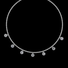 1.05 Ctw VS/SI1 Diamond 14K White Gold Yard Necklace (ALL DIAMOND ARE LAB G