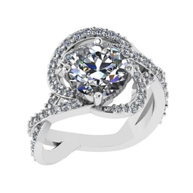 3.93 Ctw SI2/SI1 Diamond 14k white Gold Engagement Ring (ALL DIAMOND ARE LA