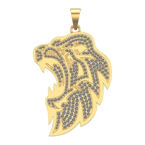 3.86 Ctw VS/SI1 Diamond 14k Yellow Gold Creature them Pendant(ALL DIAMOND A