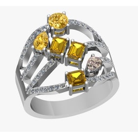 2.21 Ctw VS/SI1 Fancy Natural Yellow Brown and white Diamond 14K White Gold