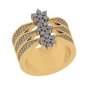 1.24 Ctw VS/SI1 Diamond 14K Yellow Gold Cluster Engagement Ring (ALL DIAMON