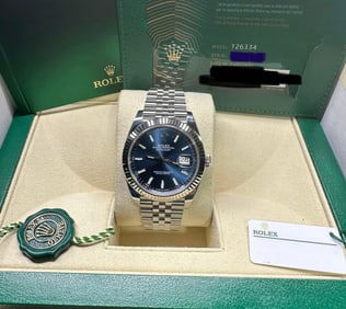 Brand New 41mm Rolex Oysterperpetual Datejust Blue Dial Comes with Box & Pa