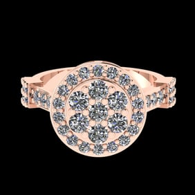 1.62 Ctw VS/SI1 Diamond 10K Rose Gold Engagement Ring (ALL DIAMOND ARE LAB