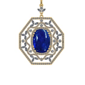 35.11 Ctw SI1/SI2 Tanzanite and Diamond 14k Yellow Gold Pandant (ALL DIAMON