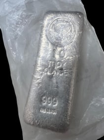 10 OZ KIT KAT SILVER BAR BULLION 999 SILVER