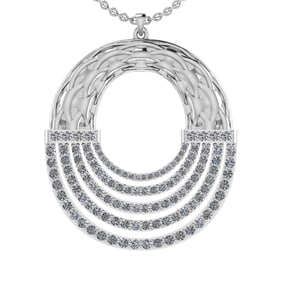 1.00 Ctw VS/SI1 Diamond Prong Set 14k white Gold Pandant (ALL DIAMOND ARE L