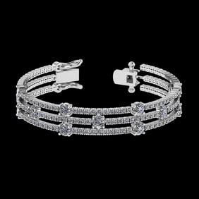 6.52 Ctw VS/SI1 Diamond Style 14K White Gold Bracelet (ALL DIAMOND ARE LAB
