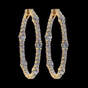 2.08 Ctw VS/SI1 Diamond 14K Yellow Gold Hoop Earrings (ALL DIAMOND ARE LAB