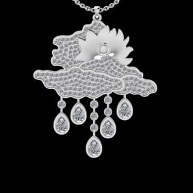 3.35 Ctw VS/SI1 Diamond 18K White Gold Necklace (ALL DIAMOND ARE LAB GROWN