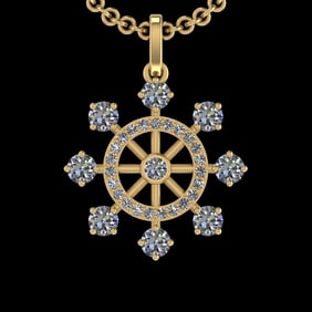 2.45 Ctw VS/SI1 Diamond 10k Yellow Gold Christmas Theme Pandant (ALL DIAMON