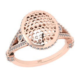 0.48 Ctw VS/SI1 Diamond Prong Set 14k Rose Gold Ring (ALL DIAMOND ARE LAB G