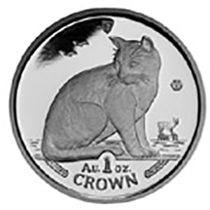 Isle of Man 1990 1 Crown Silver Proof Alley Cat: Isle of Man 1990 1 Crown Silver Proof Alley Cat #NGFY73193v14