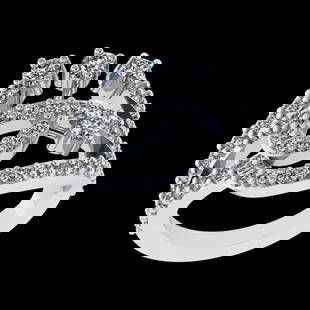 1.36 Ctw VS/SI1 Diamond Prong Set 10k white Gold Engagement Ring (ALL DIAMO: Center Daimond Weight :-0.11 Ctw ( Round Cut) Color : J-K Clarity : VS/SI1 Side Diamond Weight Of Ctw 1.25 Ctw Color : J-K Clarity : VS/SI1 Daimond Setting : Prong Metal Weight : Approx 6.64 gram 10k