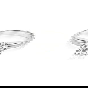 0.59 ctw 14K White Gold Solitaire Solitaire Ring (LAB-GROWN): Shape: Round ;Metal Type: 14K White Gold ;Style: Solitaire ;Color: F-G ;Clarity: SI ;Total Carat Weight: 0.59 (LAB-GROWN) #NGFY73393v12