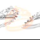 0.23 Ctw VS/SI1 Blue Topaz and Diamond Set 10K Rose Gold Engagement Ring (A