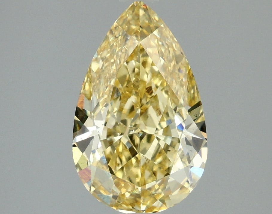 2.09 ctw. VS2 IGI Certified Pear Cut Loose Diamond (LAB GROWN): IGI Certified Pe Cut Loose Diamond (LAB GROWN) - Weight :- 2.09 ctw; Color :- Fancy Intense Yellow; Clarity :-VS2 #NGFY24064v15