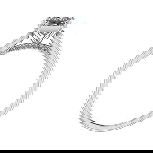 0.82 Ctw VS/SI1 Diamond 14k white Gold Engagement Ring (ALL DIAMOND ARE LAB: Center Daimond Weight :-0.75 Ctw ( Princess Cut) Color : G-H Clarity : VS/SI1 Side Diamond Weight Of Ctw 0.07 Ctw Ctw Color : G-H Clarity : VS/SI1 Daimond Setting : Prong Metal Weight : Approx 2.95