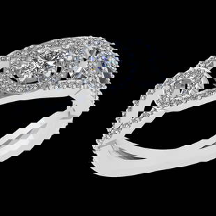 0.67 Ctw VS/SI1 Diamond Prong Set 10k white Gold Engagement Ring( (ALL DIAM: Center Daimond Weight :-0.25 Ctw ( Round Cut) Color : J-K Clarity : VS/SI1 Side Diamond Weight Of Ctw 0.42 Ctw Color : J-K Clarity : VS/SI1 Daimond Setting : Prong Metal Weight : Approx 4.68 gram 10k
